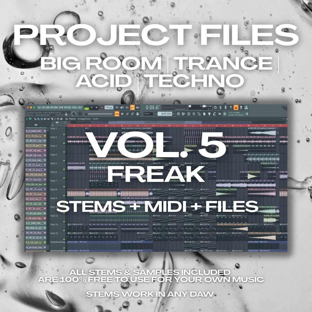 Big Room, Techno, Trance & Acid Producer Pack Vol. 5| Stems, MIDI & FLP Files
