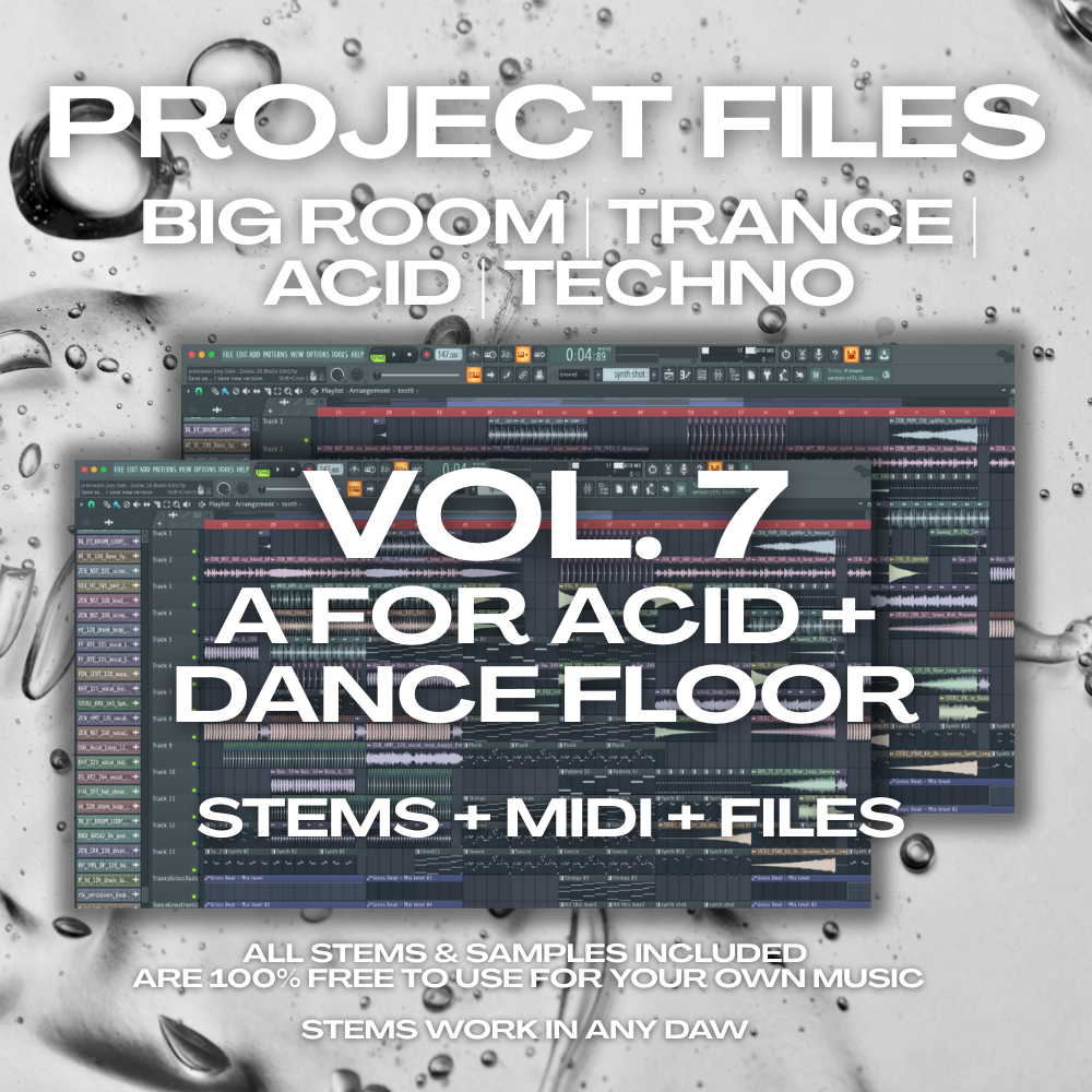 Big Room, Techno, Trance & Acid Producer Pack Vol. 7 | Stems, MIDI & FLP Files