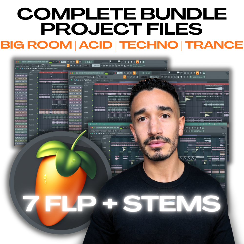 Complete Bundle: Big Room / Acid / Trance / Techno Pack | 7 FL Studio Project Files & Stems