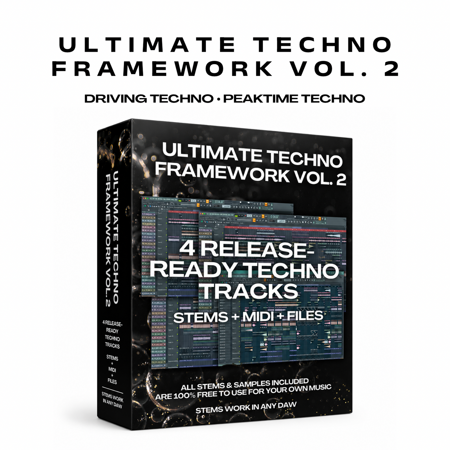 (NEW) ULTIMATE TECHNO FRAMEWORK VOL. 2 | 4 Release-Ready Project Files: All Stems, Samples & MIDI